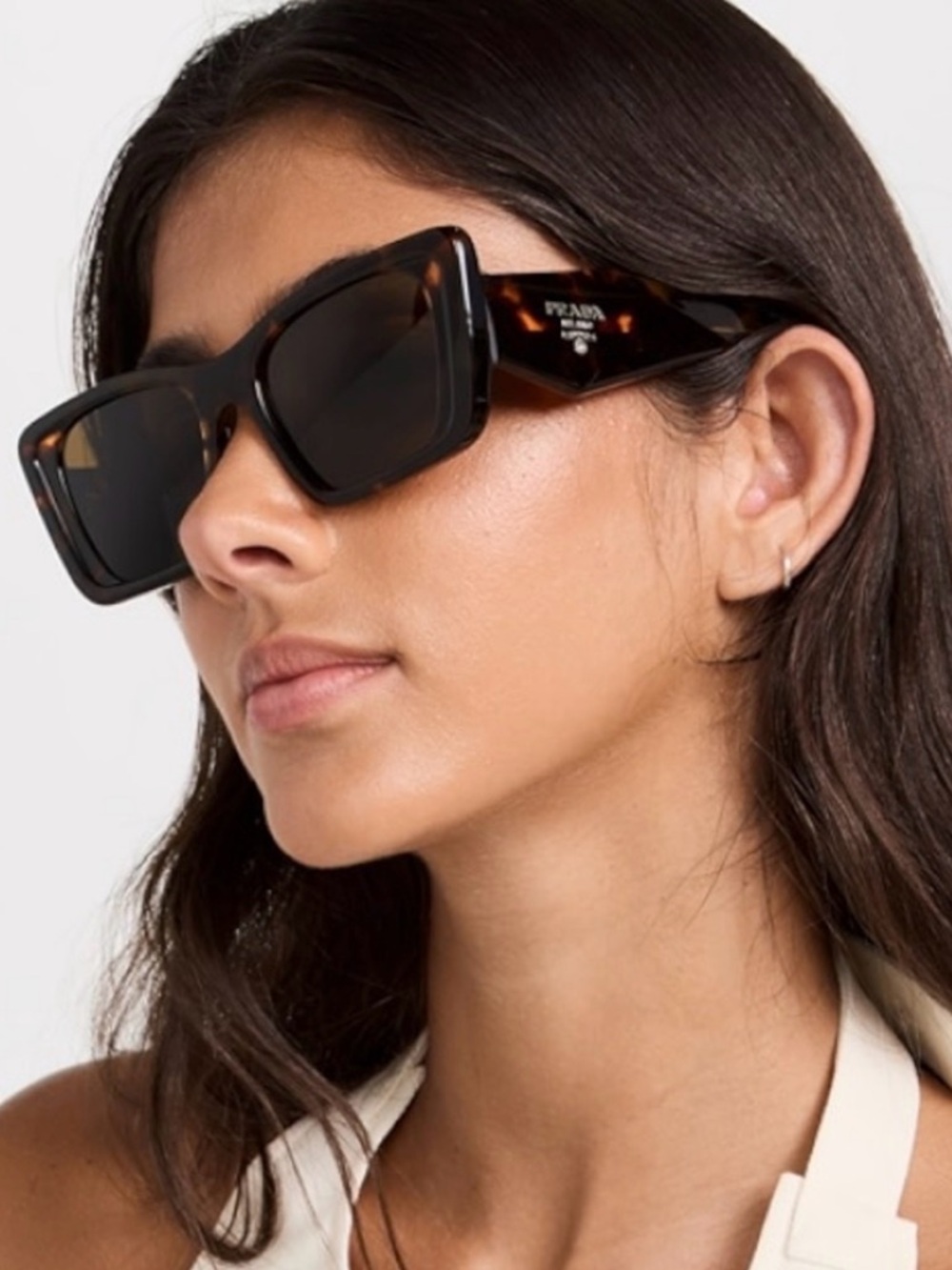 PRADA Sunglasses Honey Havana Tortoise Large Geometric Symbole Acetate PR 08YS